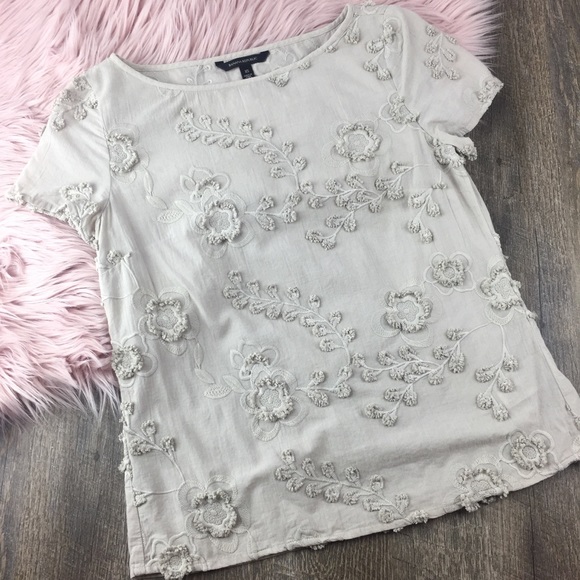 Banana Republic Tops - ⚡️Banana Republic bone taupe embroidered top